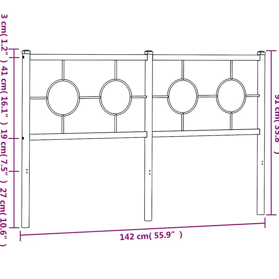 Vidaxl Tête de lit de remplacement métal blanc 135 cm