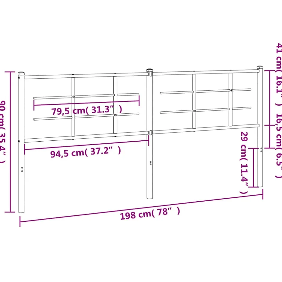 Vidaxl Tête de lit de remplacement métal blanc 193 cm Clearance