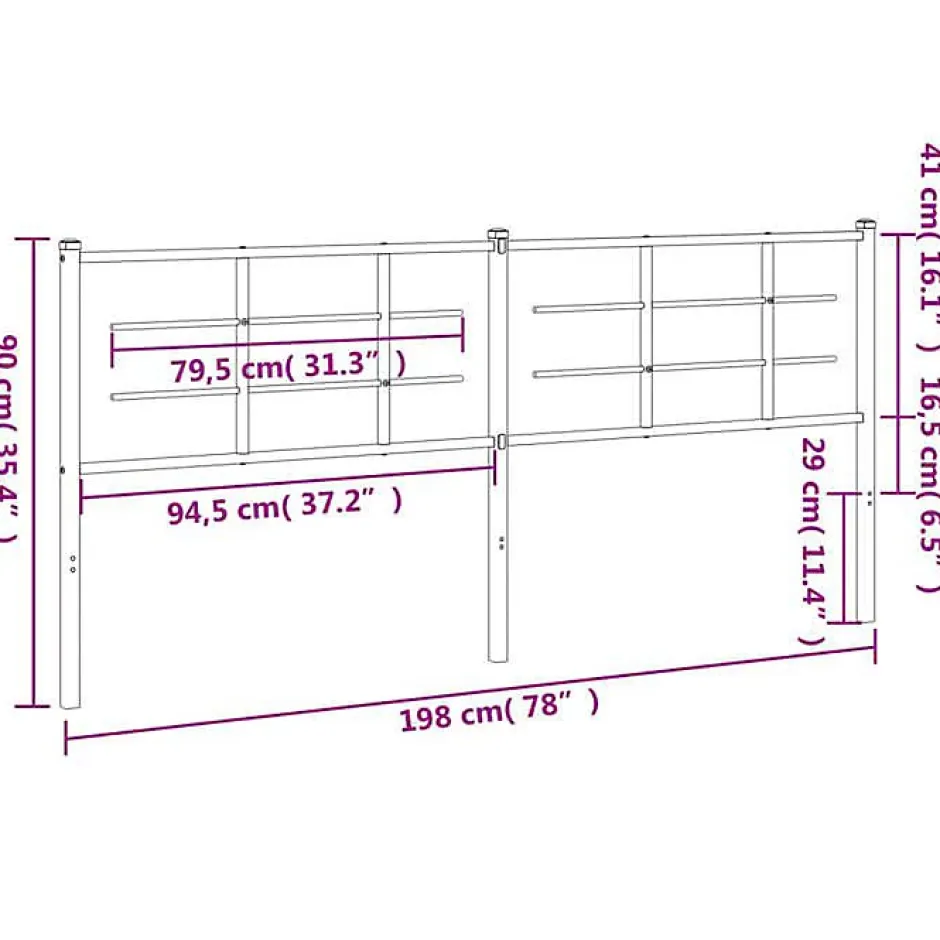 Vidaxl Tête de lit de remplacement métal blanc 193 cm Clearance