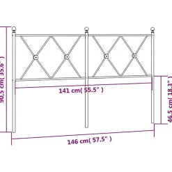 Vidaxl Tête de lit de remplacement métal blanc 140 cm Sale