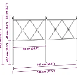 Vidaxl Tête de lit de remplacement métal blanc 140 cm Sale