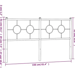 Vidaxl Tête de lit de remplacement métal noir 150 cm