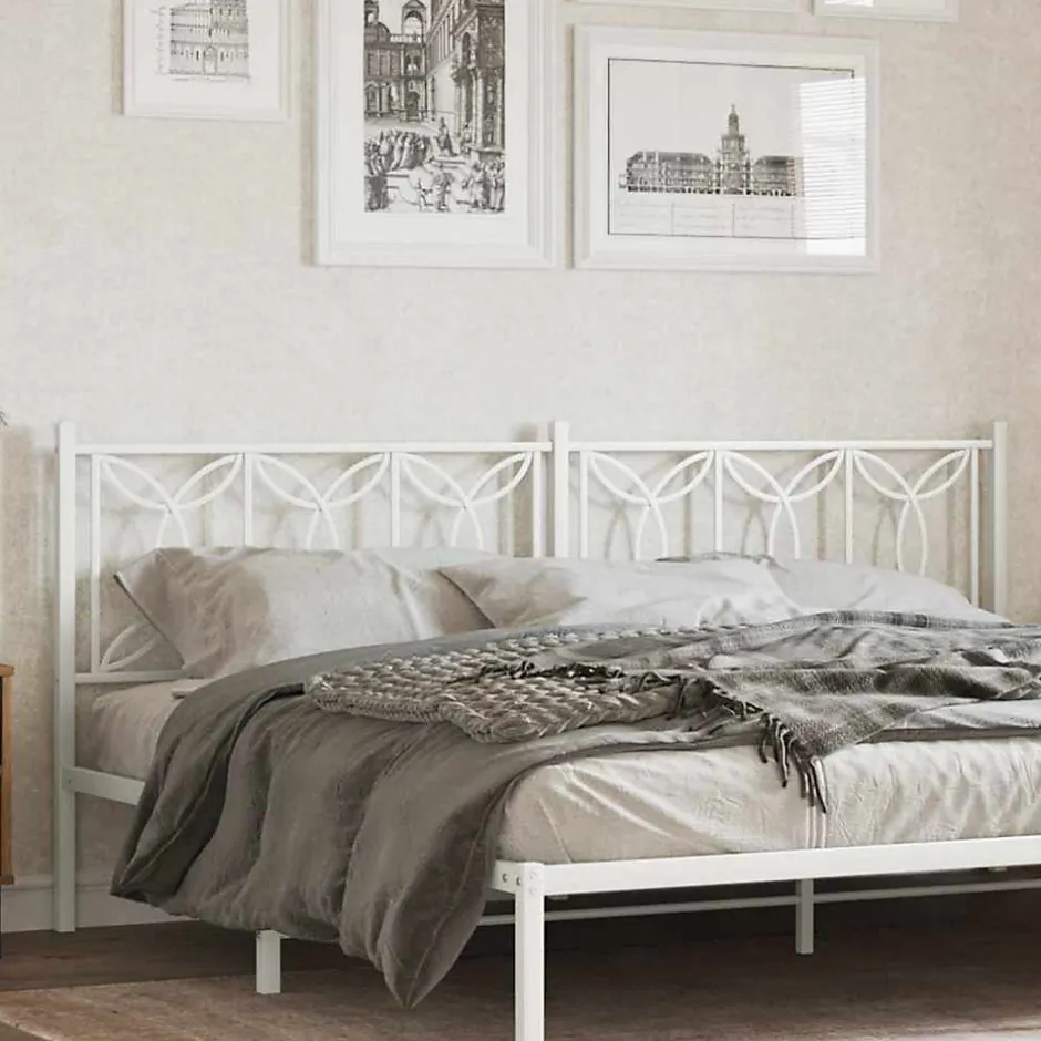 Vidaxl Tête de lit de remplacement métal blanc 200 cm