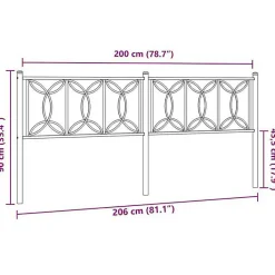 Vidaxl Tête de lit de remplacement métal blanc 200 cm