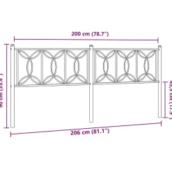 Vidaxl Tête de lit de remplacement métal blanc 200 cm