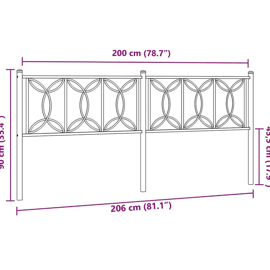 Vidaxl Tête de lit de remplacement métal blanc 200 cm