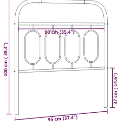 Vidaxl Tête de lit de remplacement métal noir 90 cm Online