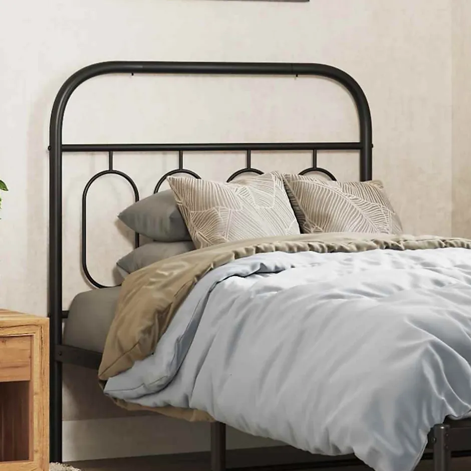 Vidaxl Tête de lit de remplacement métal noir 90 cm Online