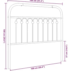 Vidaxl Tête de lit de remplacement métal noir 100 cm Outlet