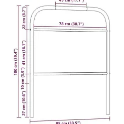Vidaxl Tête de lit de remplacement chêne fumé 80 cm acier et bois d'ingénierie