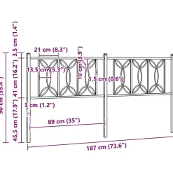 Vidaxl Tête de lit de remplacement métal blanc 180 cm Discount