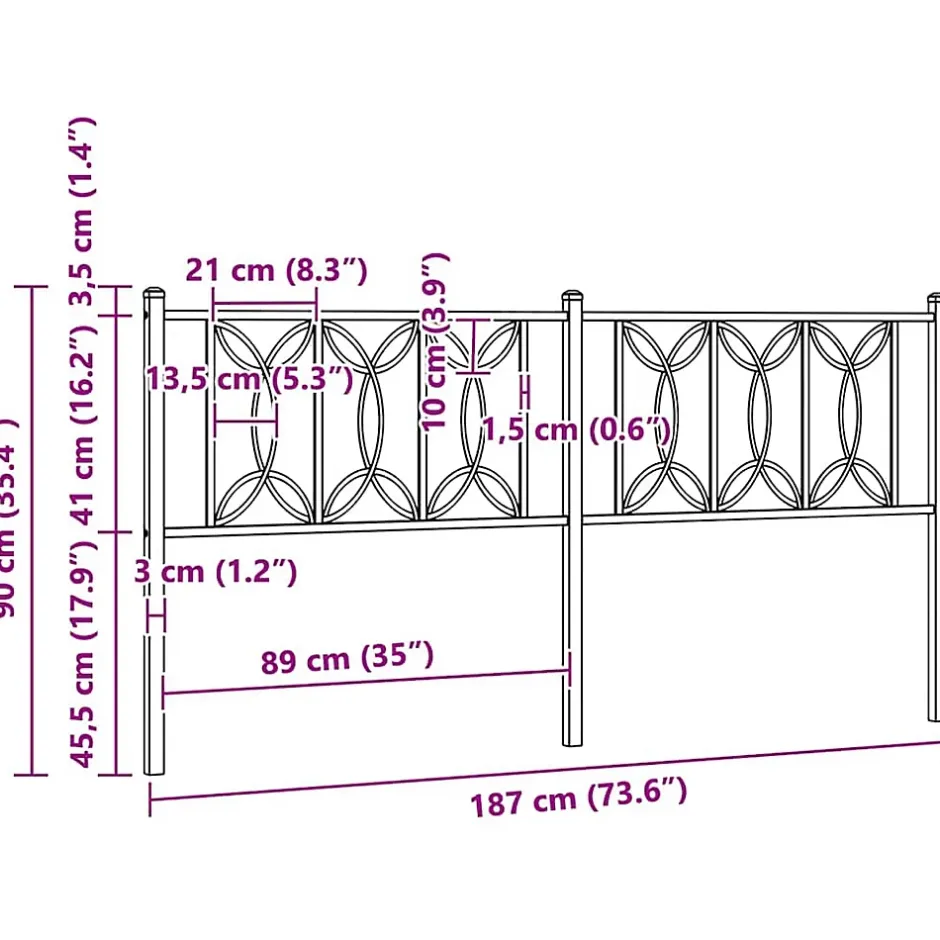 Vidaxl Tête de lit de remplacement métal blanc 180 cm Discount