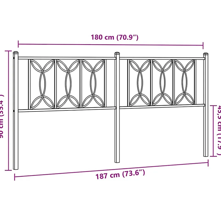 Vidaxl Tête de lit de remplacement métal blanc 180 cm Discount
