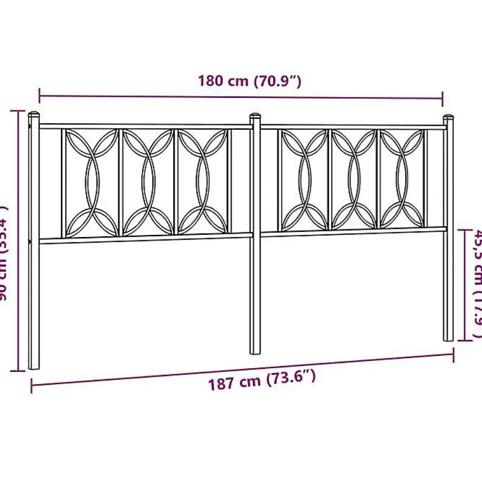 Vidaxl Tête de lit de remplacement métal blanc 180 cm Discount