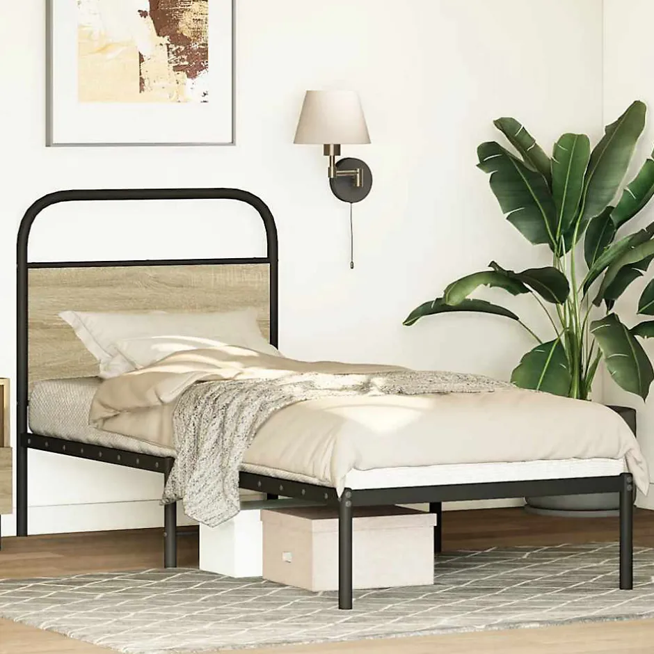 Vidaxl Tête de lit de remplacement chêne sonoma 75 cm acier et bois d'ingénierie