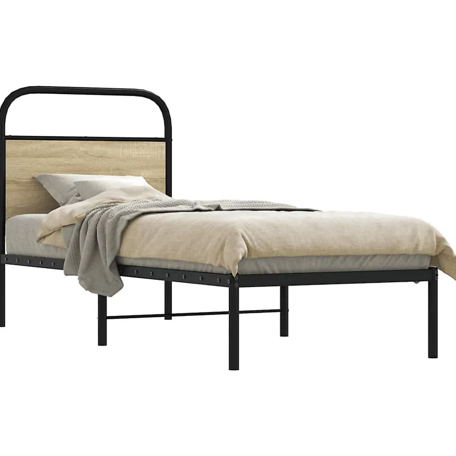 Vidaxl Tête de lit de remplacement chêne sonoma 75 cm acier et bois d'ingénierie