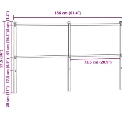 Vidaxl Tête de lit de remplacement chêne marron 150 cm bois d'ingénierie et acier Best