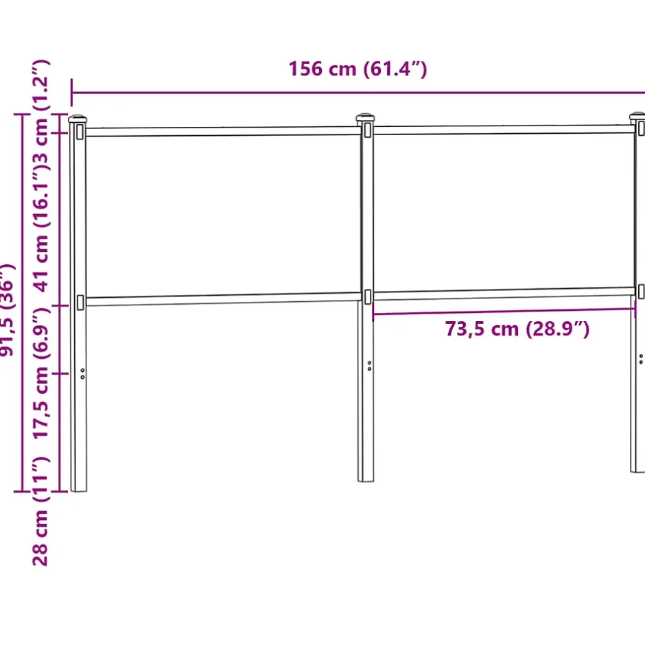 Vidaxl Tête de lit de remplacement chêne marron 150 cm bois d'ingénierie et acier Best