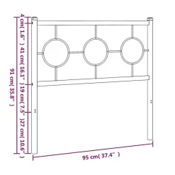 Vidaxl Tête de lit de remplacement métal noir 90 cm Outlet