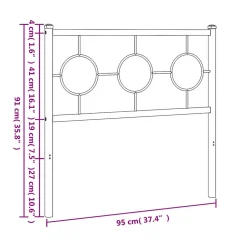 Vidaxl Tête de lit de remplacement métal noir 90 cm Outlet