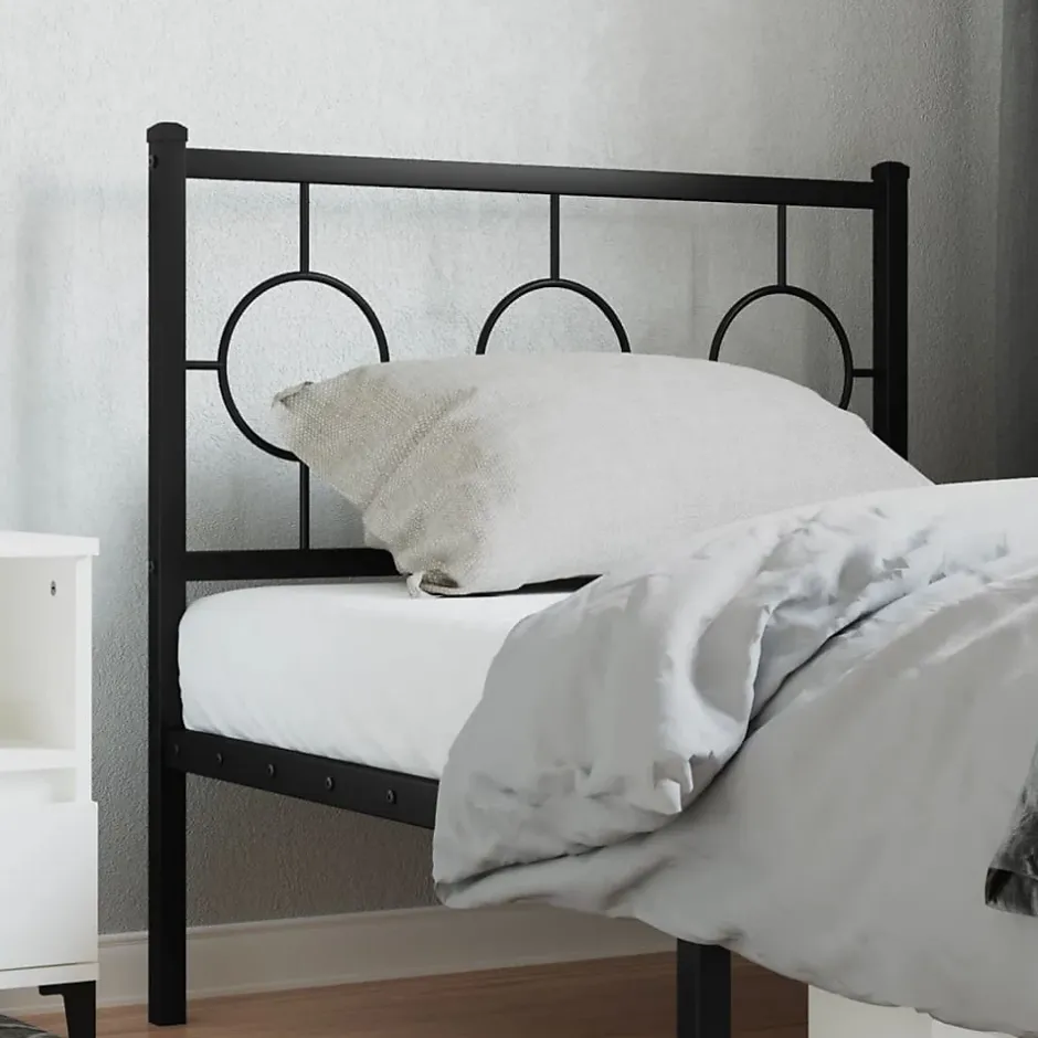 Vidaxl Tête de lit de remplacement métal noir 90 cm Outlet