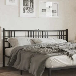 Vidaxl Tête de lit de remplacement métal noir 200 cm
