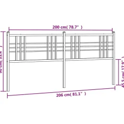 Vidaxl Tête de lit de remplacement métal noir 200 cm
