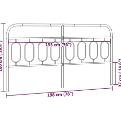 Vidaxl Tête de lit de remplacement métal noir 193 cm