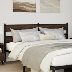 Vidaxl Tête de lit de remplacement chêne marron 200 cm acier et bois d'ingénierie