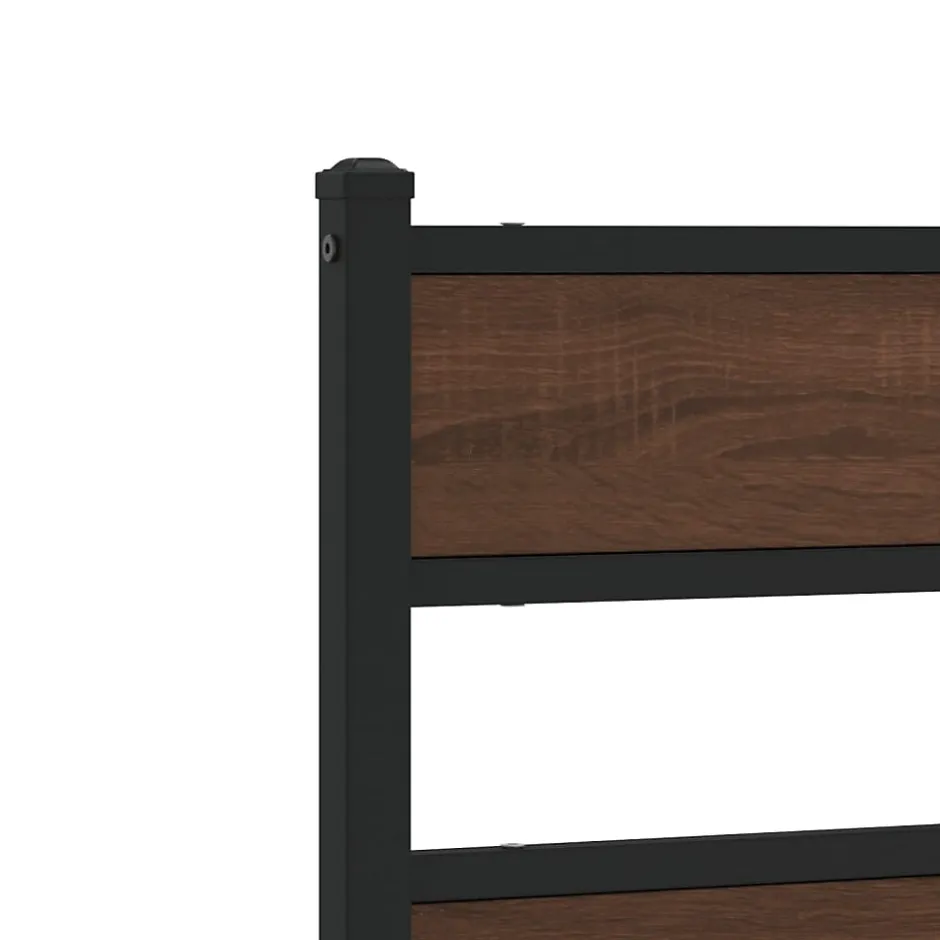 Vidaxl Tête de lit de remplacement chêne marron 200 cm acier et bois d'ingénierie