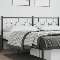 Vidaxl Tête de lit de remplacement métal noir 200 cm Discount