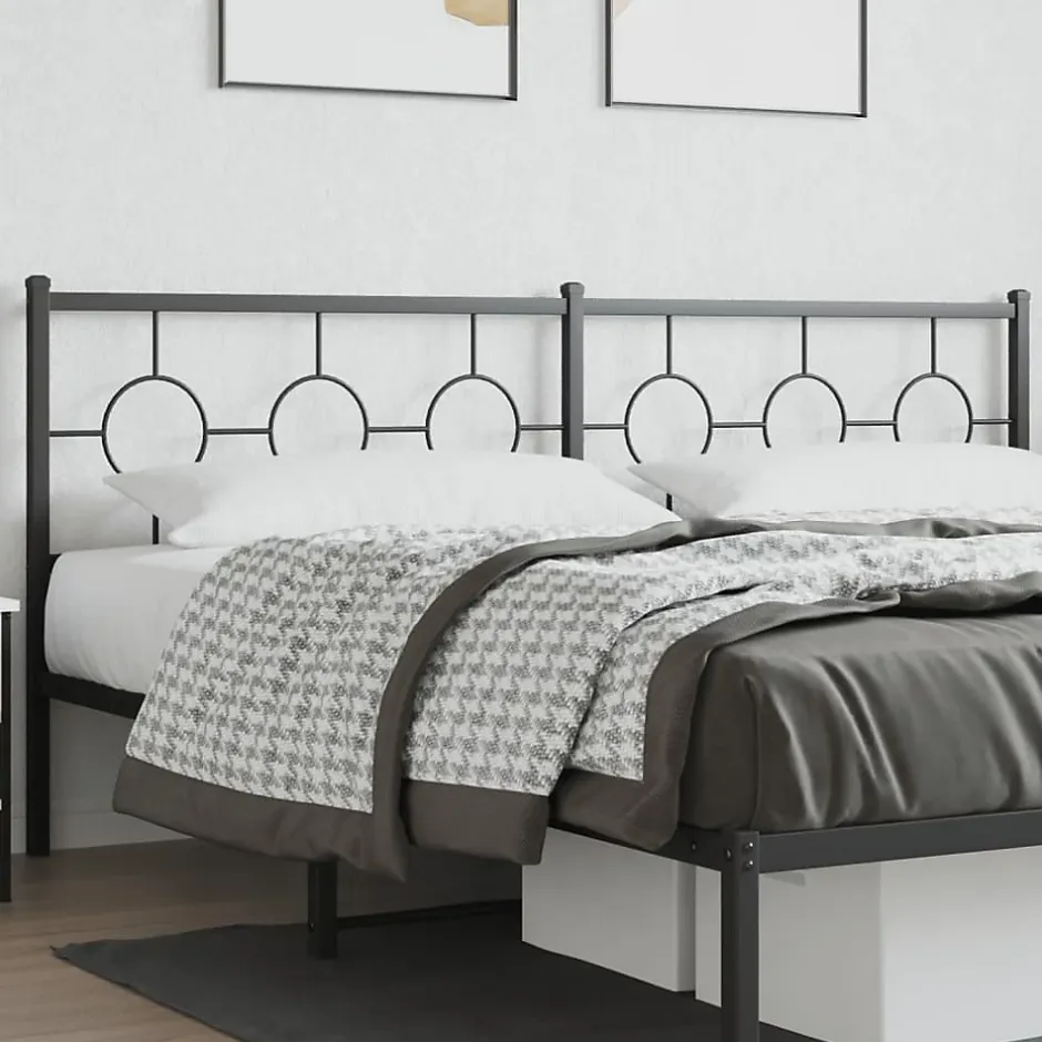 Vidaxl Tête de lit de remplacement métal noir 200 cm Discount
