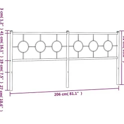 Vidaxl Tête de lit de remplacement métal noir 200 cm Discount