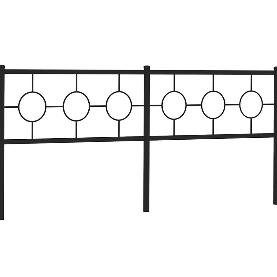 Vidaxl Tête de lit de remplacement métal noir 200 cm Discount