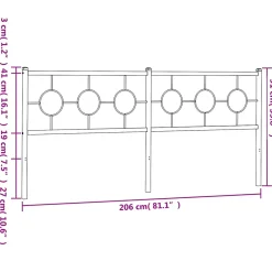 Vidaxl Tête de lit de remplacement métal noir 200 cm Discount