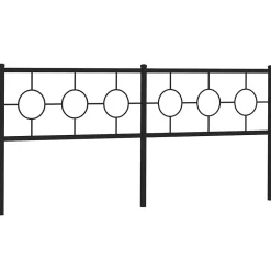Vidaxl Tête de lit de remplacement métal noir 200 cm Discount