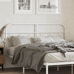 Vidaxl Tête de lit de remplacement métal blanc 150 cm