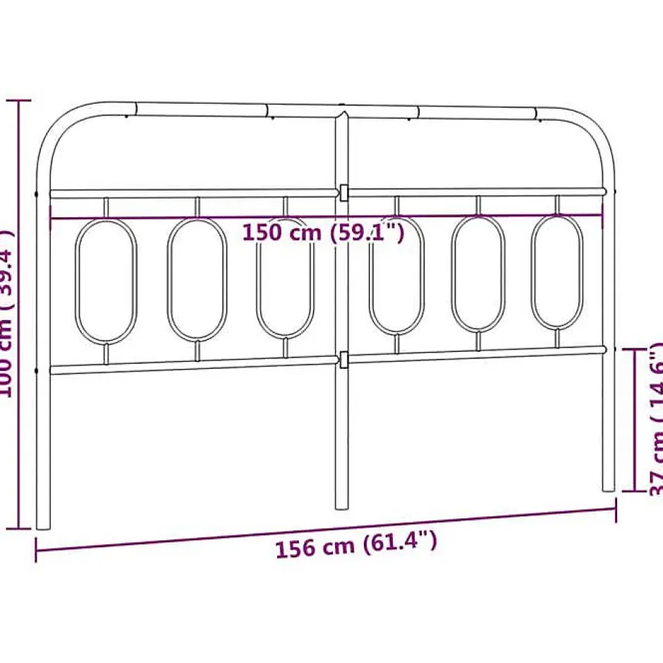 Vidaxl Tête de lit de remplacement métal blanc 150 cm