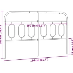 Vidaxl Tête de lit de remplacement métal blanc 150 cm