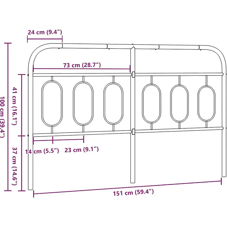 Vidaxl Tête de lit de remplacement métal blanc 150 cm