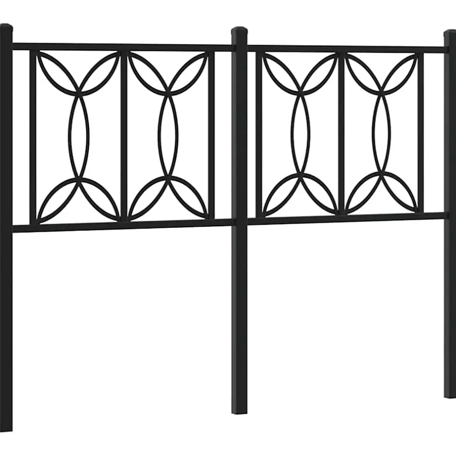 Vidaxl Tête de lit de remplacement métal noir 120 cm
