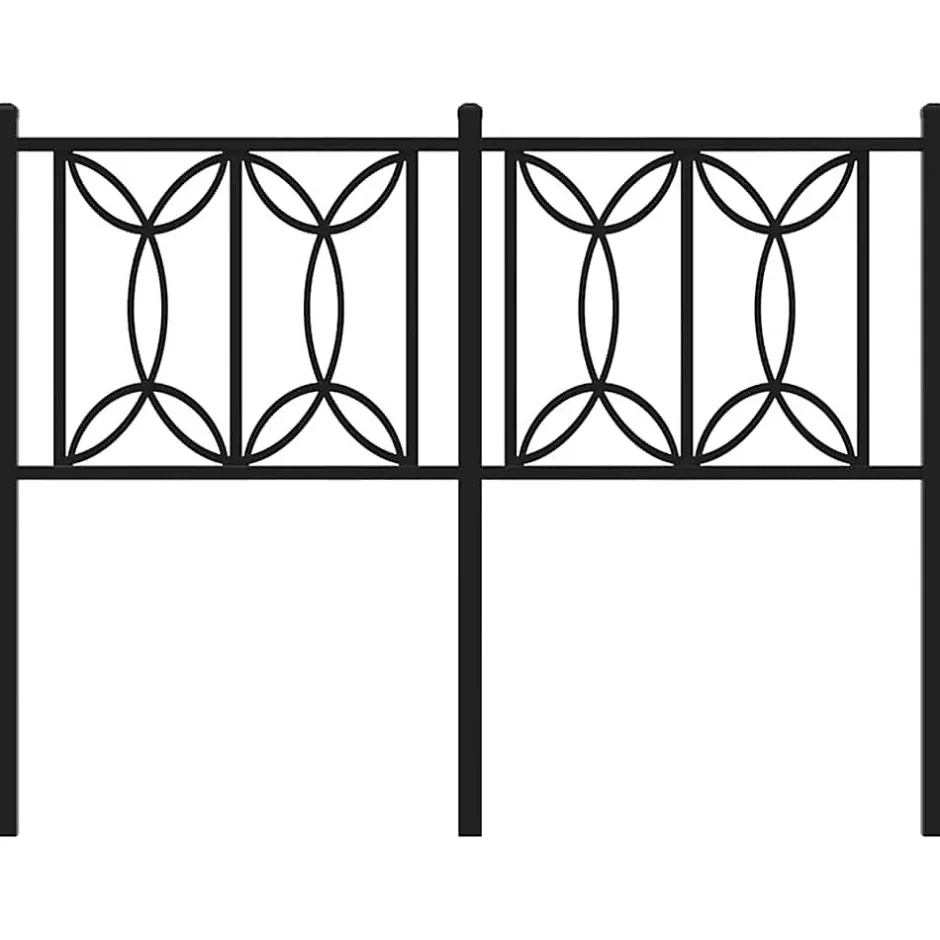 Vidaxl Tête de lit de remplacement métal noir 120 cm