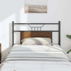 Vidaxl Tête de lit de remplacement chêne marron 80 cm bois d'ingénierie et acier