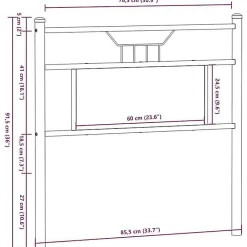 Vidaxl Tête de lit de remplacement chêne marron 80 cm bois d'ingénierie et acier