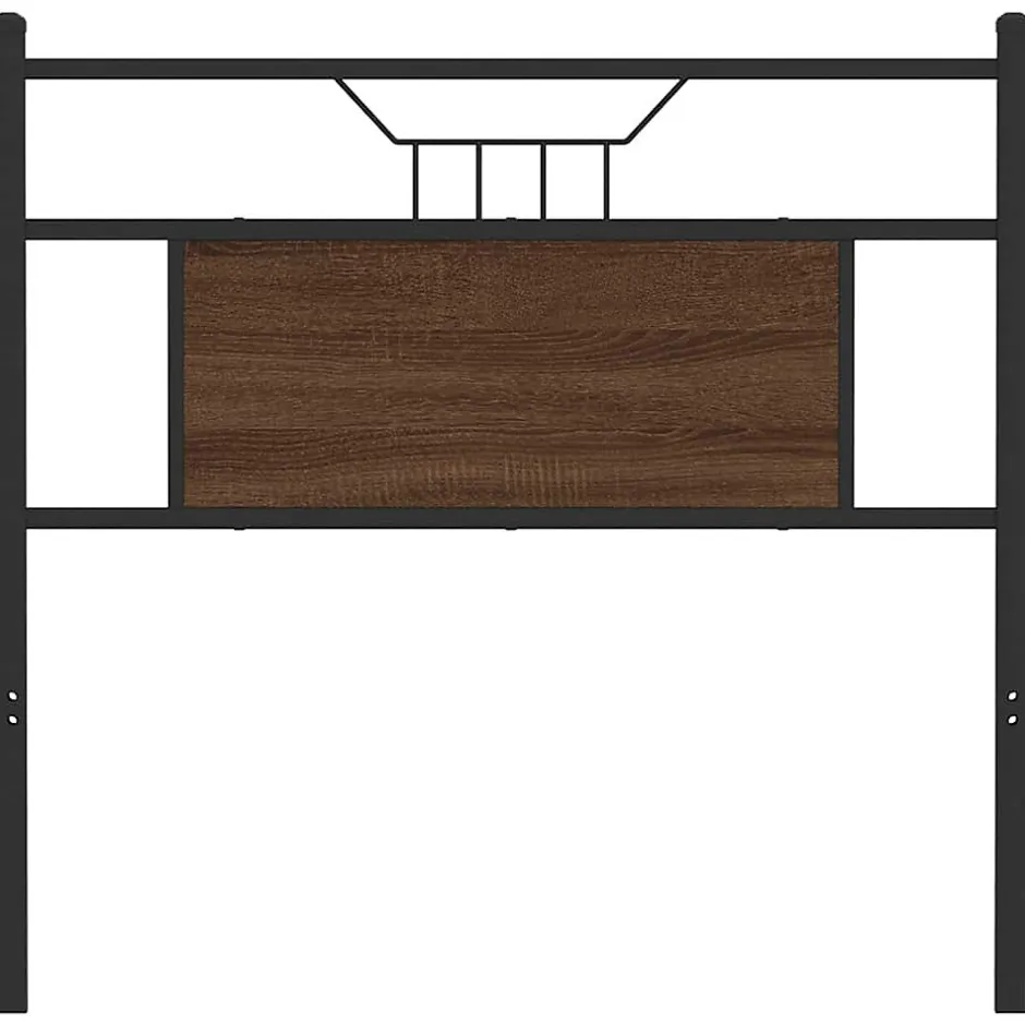 Vidaxl Tête de lit de remplacement chêne marron 80 cm bois d'ingénierie et acier