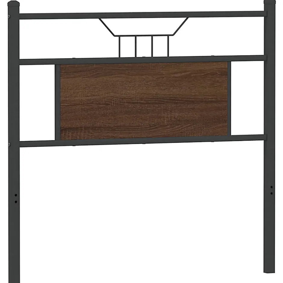Vidaxl Tête de lit de remplacement chêne marron 80 cm bois d'ingénierie et acier