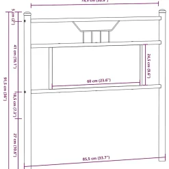 Vidaxl Tête de lit de remplacement chêne marron 80 cm bois d'ingénierie et acier