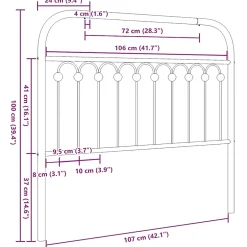 Vidaxl Tête de lit de remplacement métal noir 107 cm Clearance
