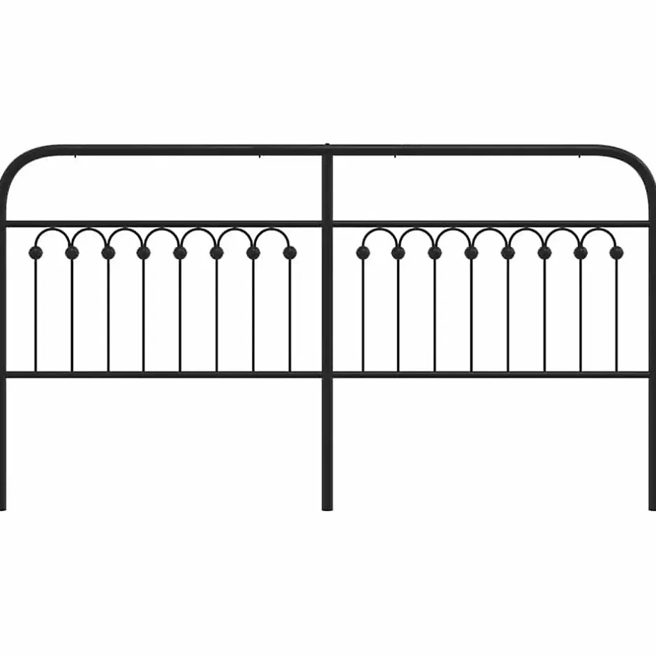 Vidaxl Tête de lit de remplacement métal noir 180 cm