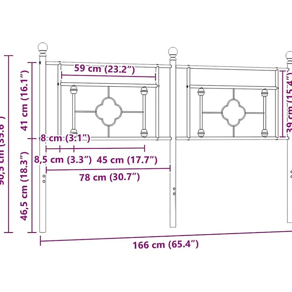 Vidaxl Tête de lit de remplacement métal blanc 160 cm